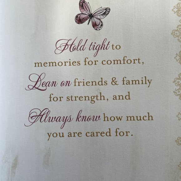 Floral Sympathy Card Gold Foil Outline u Envelope Included A7 Greeting Cards - Picture 2 of 4